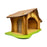 Handcrafted Open Ended Wooden Nativity Stable with Star and Bird Perch