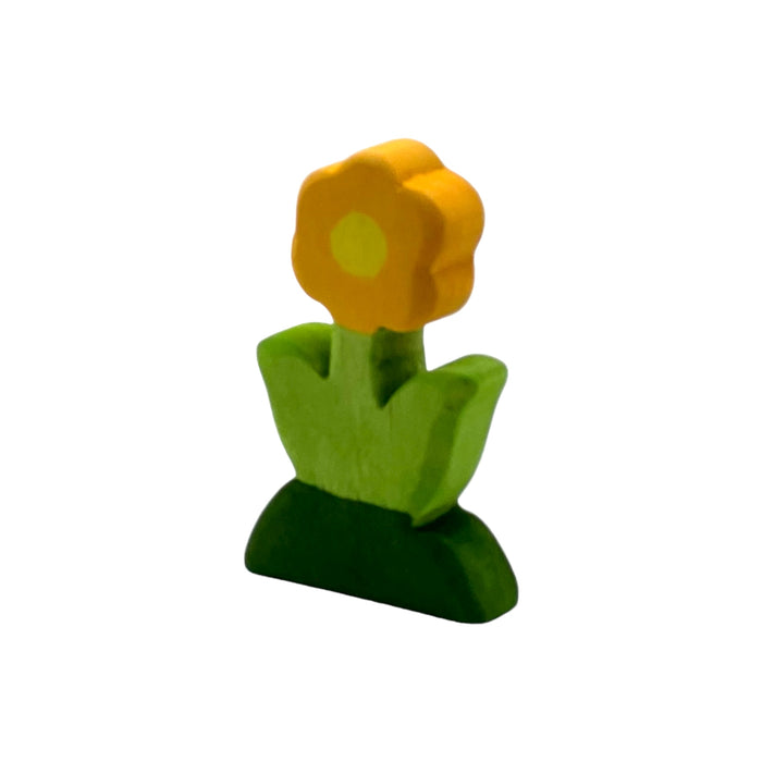 Handcrafted Open Ended Wooden Toy Tree and Landscaping - Yellow Flower