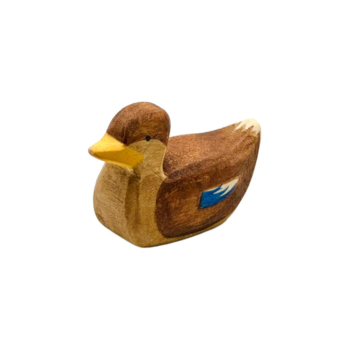 Handcrafted Open Ended Wooden Toy Farm Animal - Duck swimming