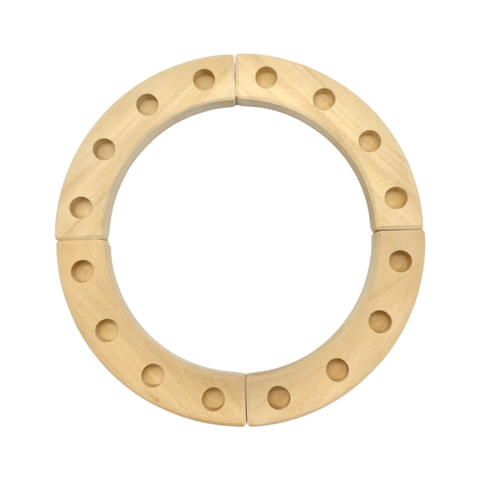Handcrafted Open Ended Wooden Birthday Ring - Birthday Ring Natural 16 holes