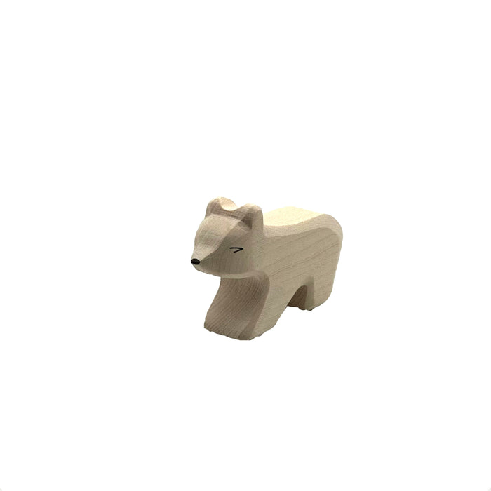 Handcrafted Open Ended Wooden Toy Animal - Polar Bear small