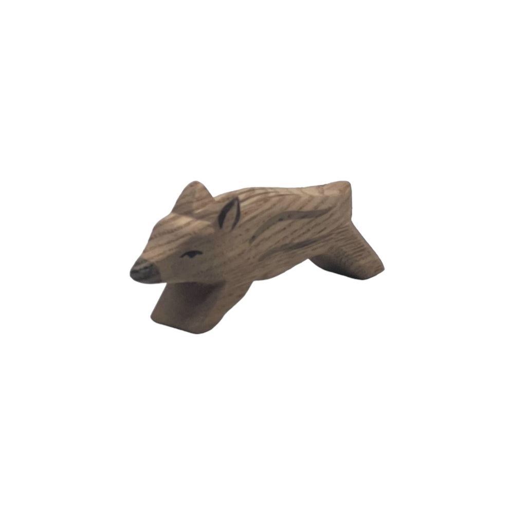 Handcrafted Open Ended Wooden Toy Animal - Wild Boar small