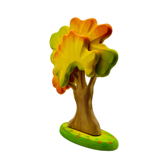 Handcrafted Open Ended Wooden Toy Tree and Landscaping - Oak Autumn
