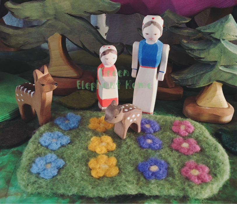 Handcrafted Open Ended Wooden Toy Figure Family - Farm Wife
