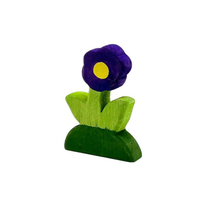 Handcrafted Open Ended Wooden Toy Tree and Landscaping - Purple Flower
