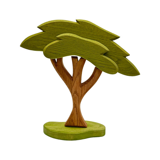 Handcrafted Open Ended Wooden Toy Tree and Landscaping - African Tree with Base