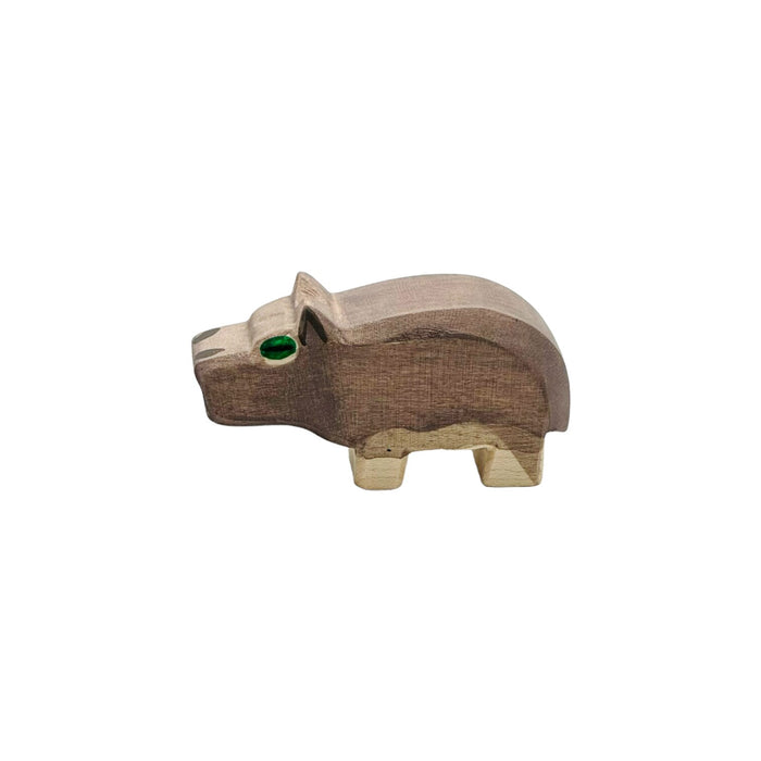 Handcrafted Open Ended Wooden Toy Animal - Hippopotamus Smal