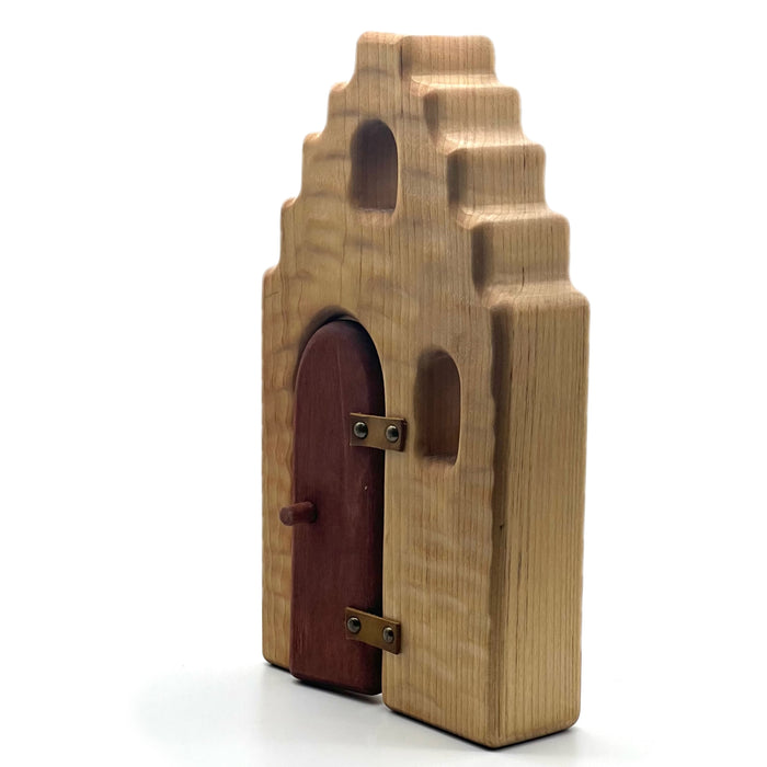 Handcrafted Open Ended Wooden Toy Castles - Big Cityhouse with Door