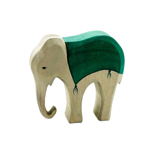 Handcrafted Open Ended Wooden Toy Animal - Elephant with Saddle