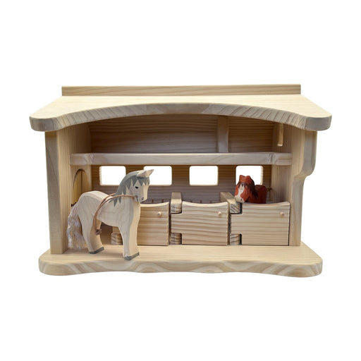 **Pre-order (Ships in 4 to 5 Weeks)**Handcrafted Open Ended Wooden Horse Stable