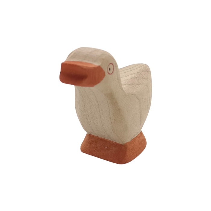 Handcrafted Open Ended Wooden Toy Farm Animal - Small Goose Head High