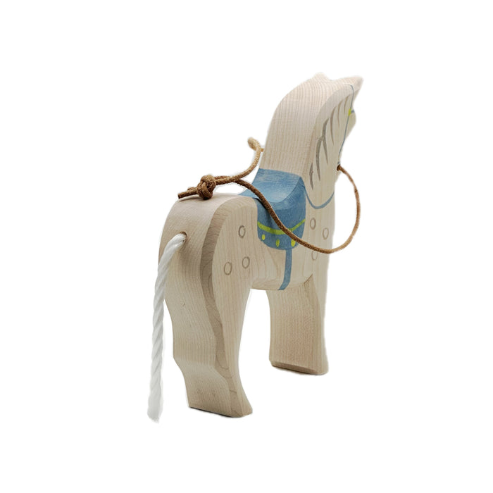 Handcrafted Open Ended Wooden Toy Figure Fairy Tale - Horse with Saddle II