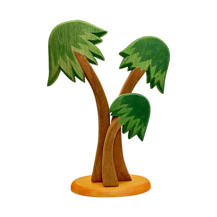 Handcrafted Open Ended Wooden Toy Tree and Landscaping - Palm Group with Base