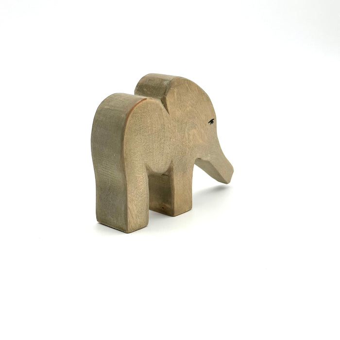 Handcrafted Open Ended Wooden Toy Animal - Elephant Small Trunk Out