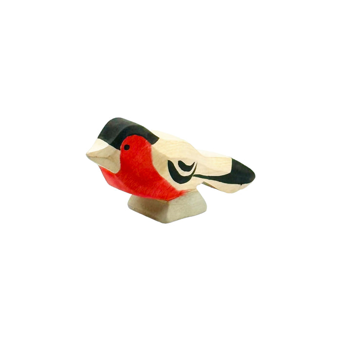 Handcrafted Open Ended Wooden Toy Bird - Bullfinch A