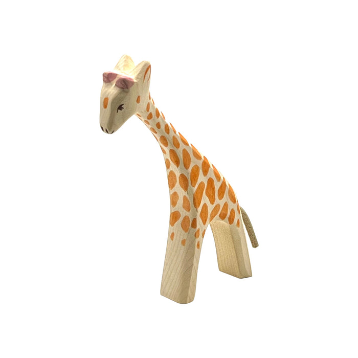 Handcrafted Open Ended Wooden Toy Animal - Giraffe Small Head Low