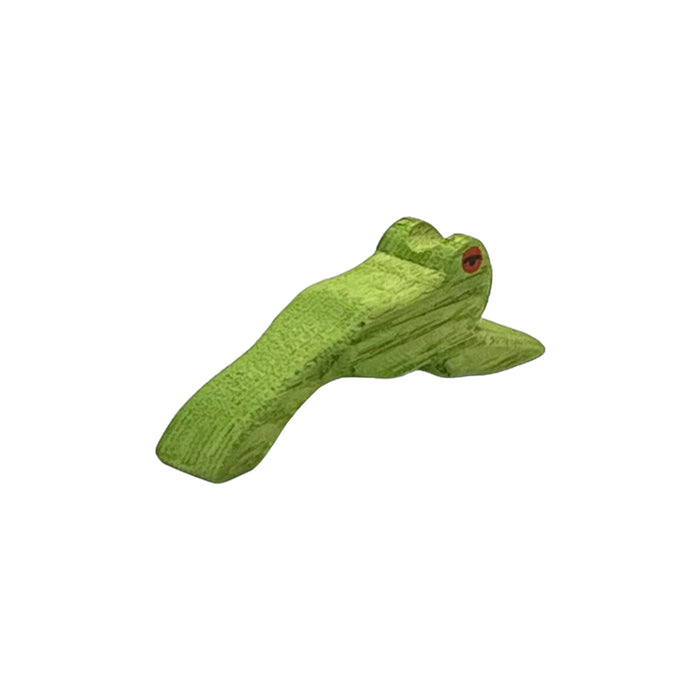 Handcrafted Open Ended Wooden Toy Animal - Frog Jumping