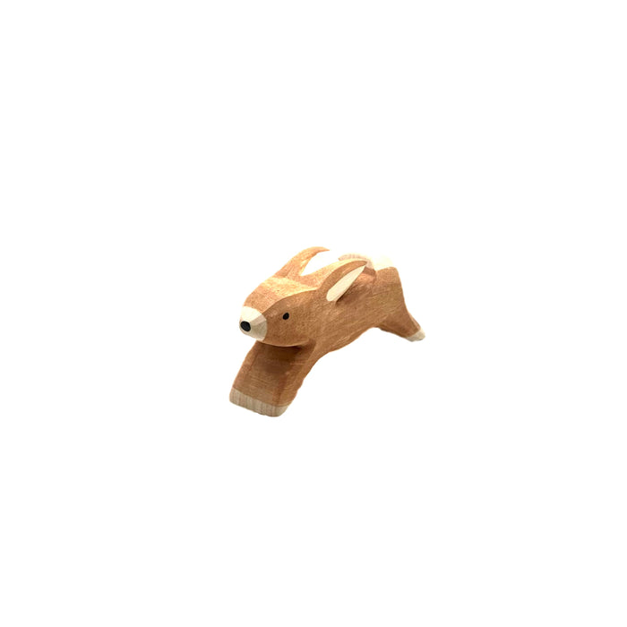 Handcrafted Open Ended Wooden Toy Animal - Rabbit running