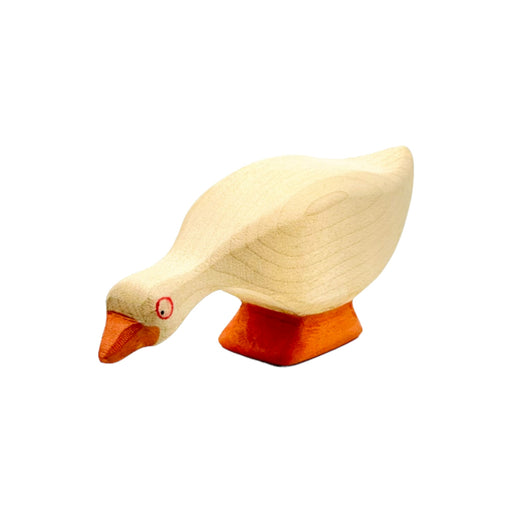 Handcrafted Open Ended Wooden Toy Farm Animal - Goose head low