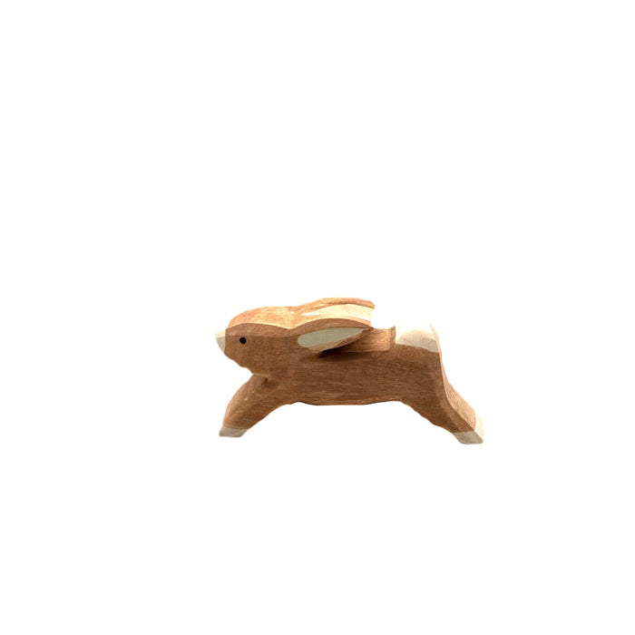 Handcrafted Open Ended Wooden Toy Animal - Rabbit running