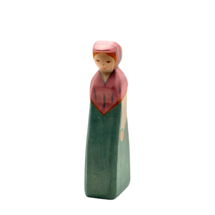 Handcrafted Open Ended Wooden Toy Figure Fairy Tale - Market Woman