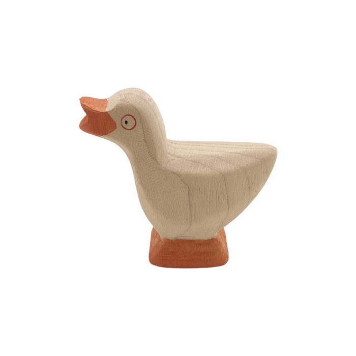 Handcrafted Open Ended Wooden Toy Farm Animal - Small Goose Head High