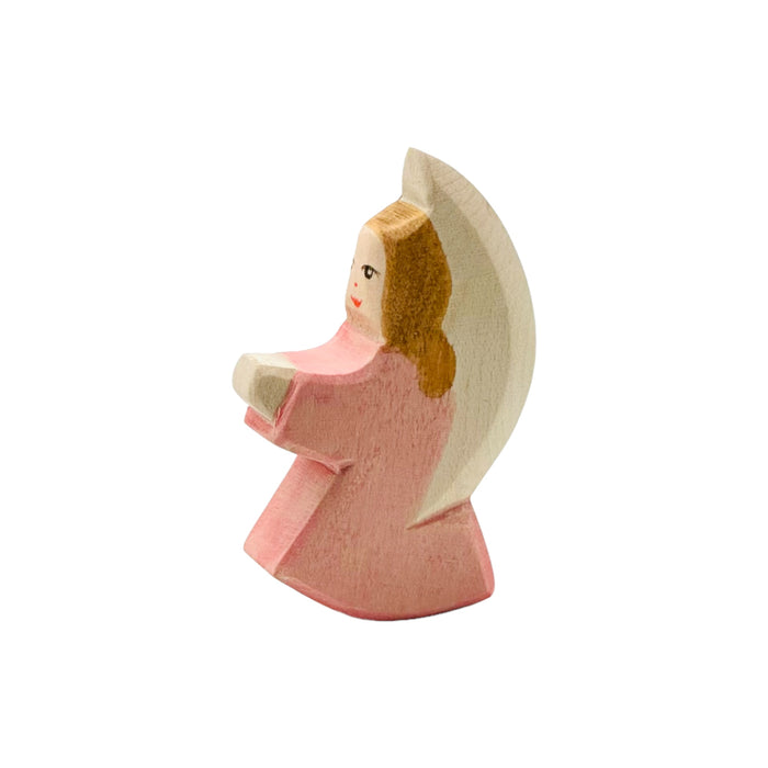 Handcrafted Open Ended Wooden Toy Figure Family - Little Angel Pink