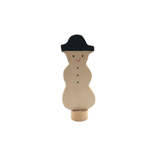 Handcrafted Open Ended Wooden Birthday Ring Ornament - Snowman