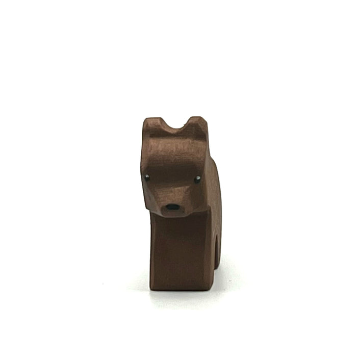 Handcrafted Open Ended Wooden Toy Animal - Bear small sitting
