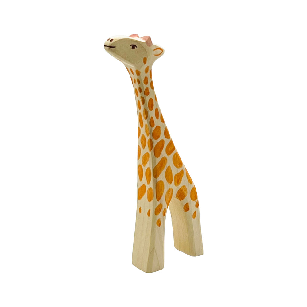 Handcrafted Open Ended Wooden Toy Animal - Giraffe Small Head High