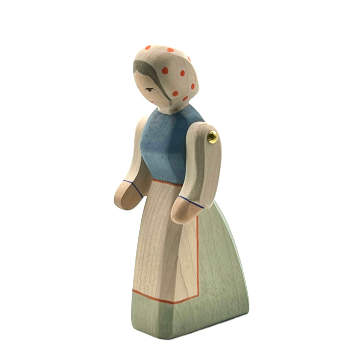 Handcrafted Open Ended Wooden Toy Figure Family - Farm Wife