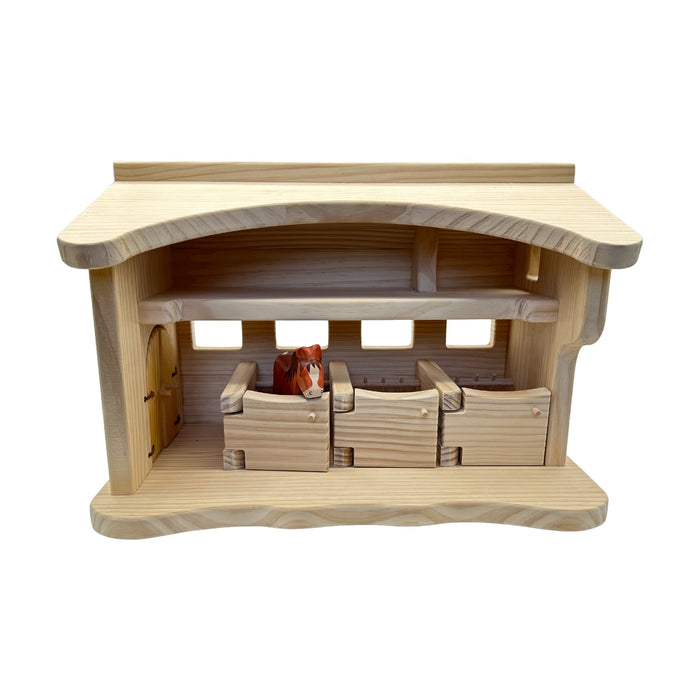 **Pre-order (Ships in 6-8 Weeks)**Handcrafted Open Ended Wooden Horse Stable