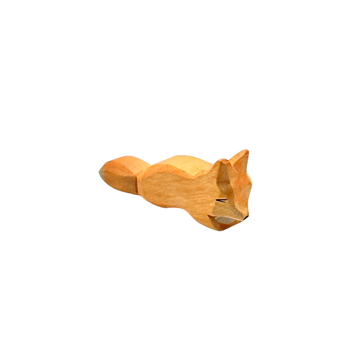 Handcrafted Open Ended Wooden Toy Animal - Fox small running