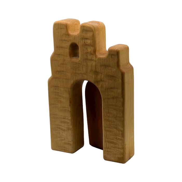 Handcrafted Open Ended Wooden Toy Castles - Tower with Door