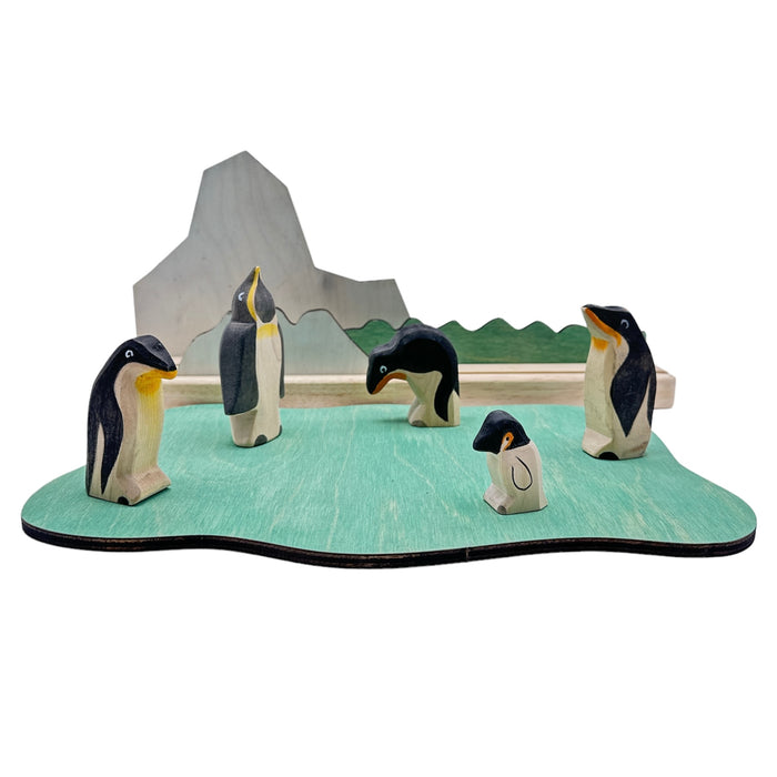Handcrafted Open Ended Wooden Toy Animal - Penguin Head Down