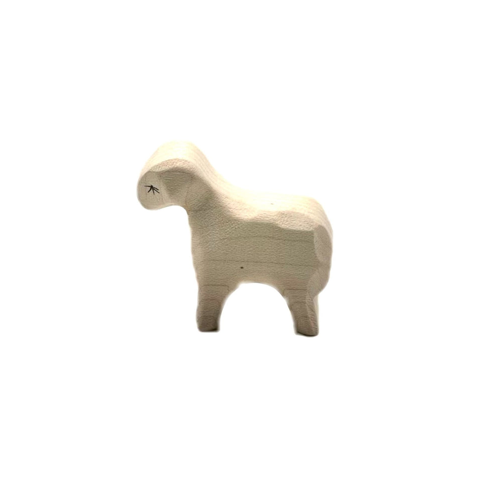 Handcrafted Open Ended Wooden Toy Farm Animal - Sheep Standing (Miniature)