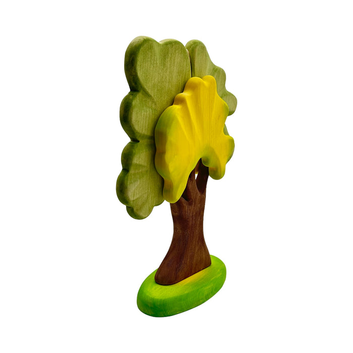 Handcrafted Open Ended Wooden Toy Tree and Landscaping - Oak Green