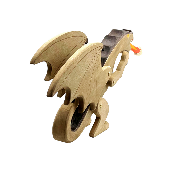 Handcrafted Open Ended Wooden Toy Animal Dragon - Vhagar