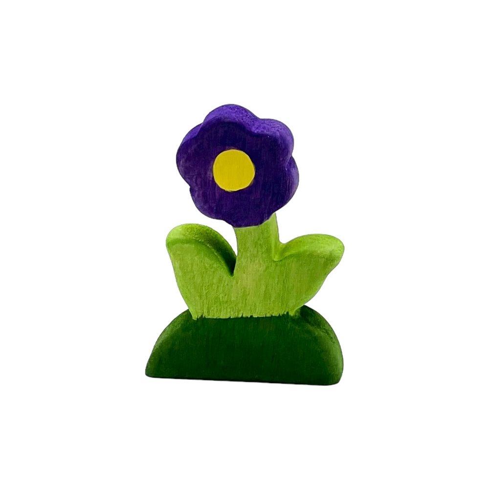 Handcrafted Open Ended Wooden Toy Tree and Landscaping - Purple Flower