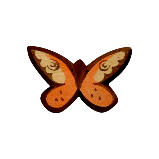 Handcrafted Open Ended Wooden Blue and Orange Butterflies Set (2 Pcs)