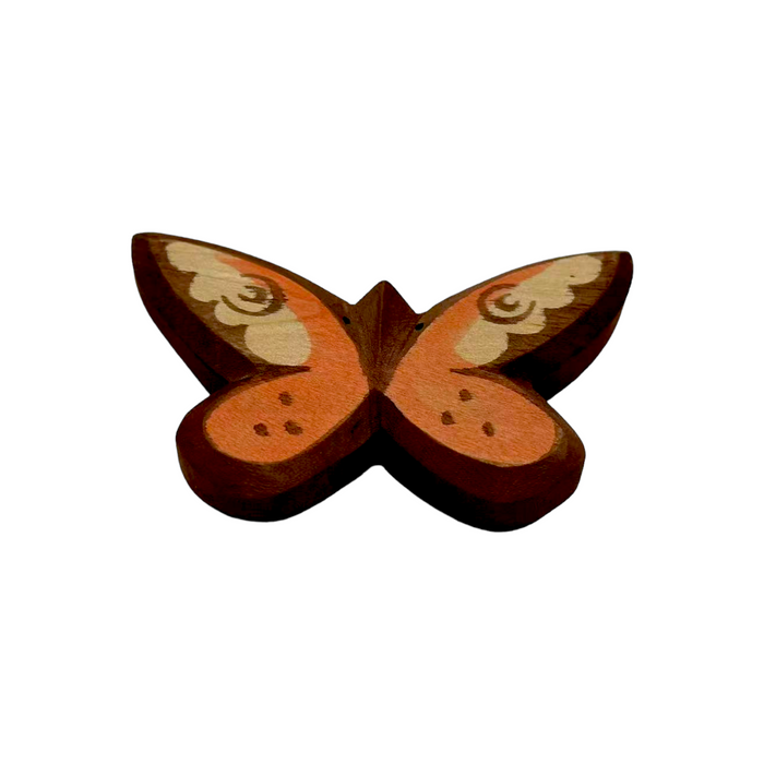 Handcrafted Open Ended Wooden Blue and Orange Butterflies Set (2 Pcs)