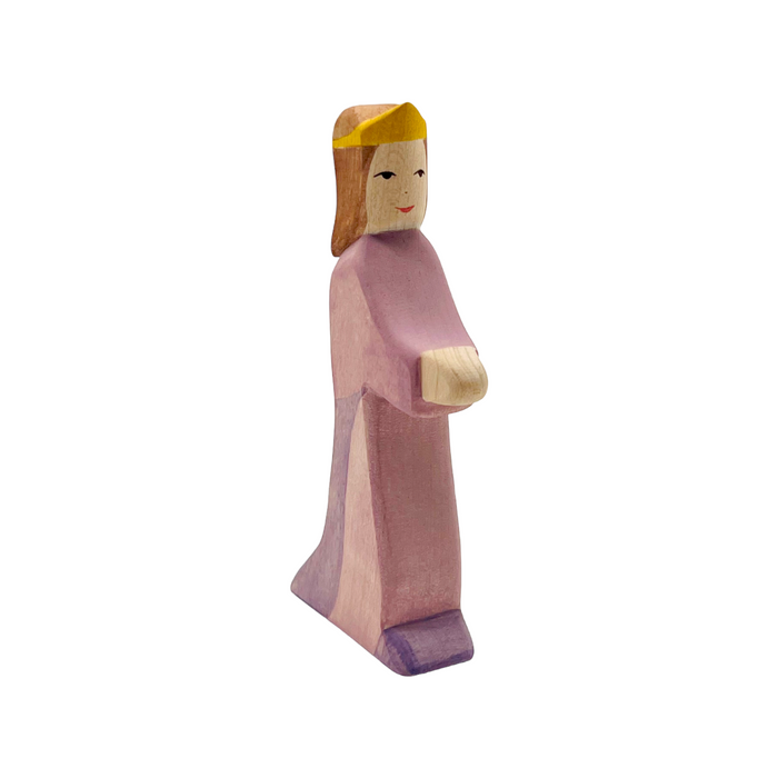 Handcrafted Open Ended Wooden Toy Figure Fairy Tale - Purple Princess