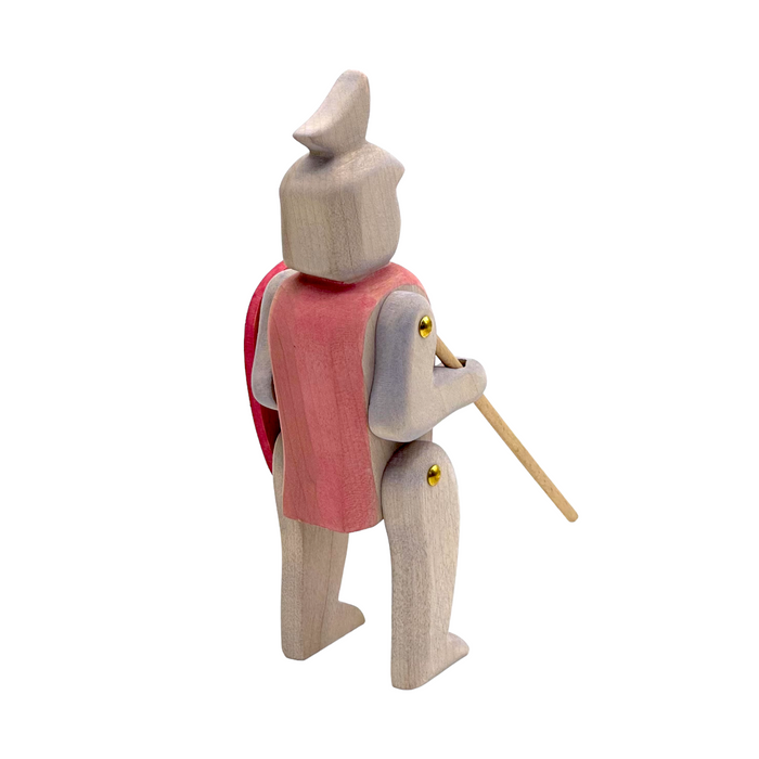 Handcrafted Open Ended Wooden Toy Figure Fairy Tale - Knight riding red ONLY